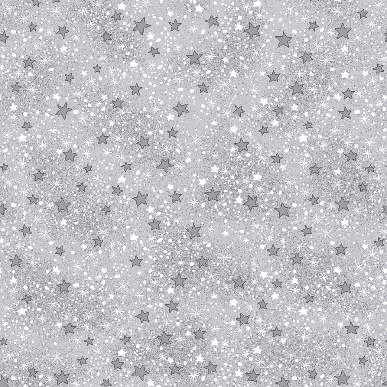 Gray Stars Flannel