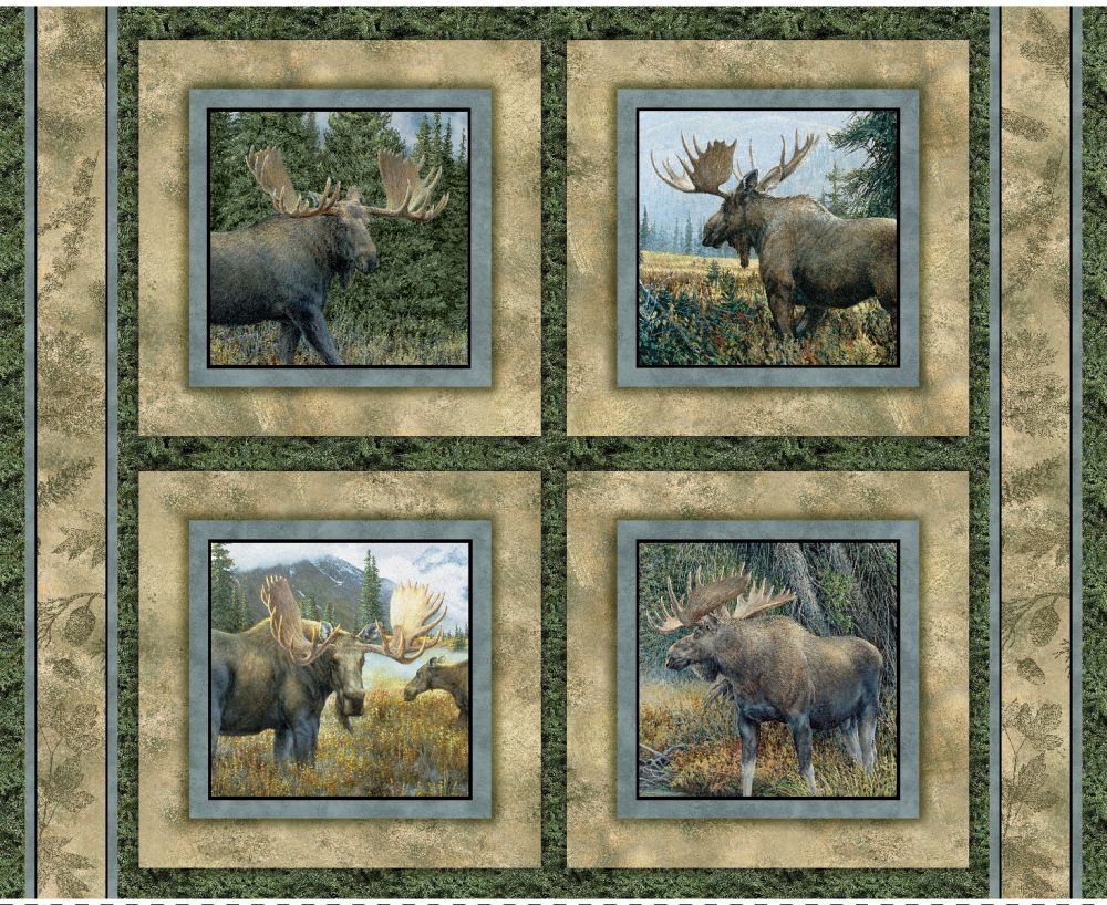 Caldwell Creek Moose Pillow Panel